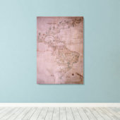 Kaart van de Nieuwe Wereld, c.1532 Canvas Afdruk (Insitu (Houten vloer))