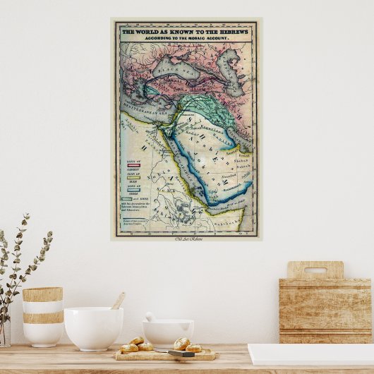 Kaart van de "Noah's wereld" Poster (Keuken)