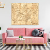 Kaart van de Noord- en Midden-Staten Canvas Afdruk (Insitu (Woonkamer))