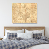 Kaart van de Noord- en Midden-Staten Canvas Afdruk (Insitu (Slaapkamer))