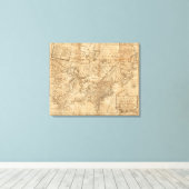 Kaart van de Noord- en Midden-Staten Canvas Afdruk (Insitu (Houten vloer))