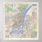 Kaart van de Noord-Koreaanse stad Pyongyang in 194 Poster (Voorkant)