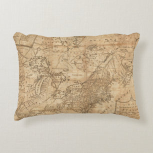 Kaart van de noordelijke en de Midden-Amerikaanse  Decoratief Kussen