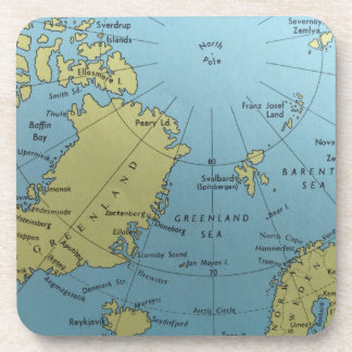 kaart van de Noordpool Bier Onderzetter