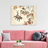 kaart van de Noordpool Canvas Afdruk (Insitu (Woonkamer))