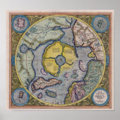 Kaart van de Noordpool / Hyperborea Poster (Voorkant)
