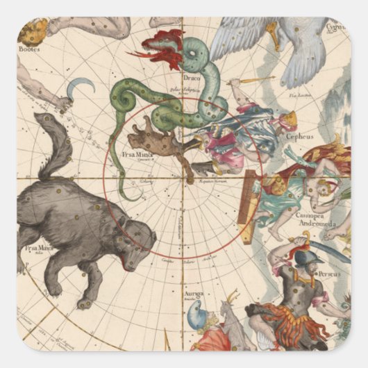  kaart van de Noordpool Vierkante Sticker (Voorkant)