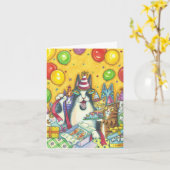 KAART van de NOTA van de VERJAARDAG van de Katten (Gele Bloem)