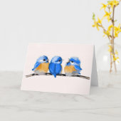 Kaart van de Nota van drie Schattige Sialia van (Gele Bloem)