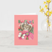 Kaart van de Nota van het Katje van de tulp de (Gele Bloem)