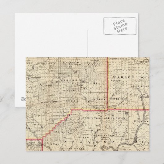 Kaart van de olieregio Pennsylvania (Voorkant / Achterkant)