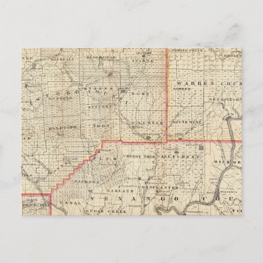 Kaart van de olieregio Pennsylvania (Voorkant)