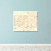 Kaart van de olieregio Pennsylvania Canvas Afdruk (Insitu (Houten vloer))