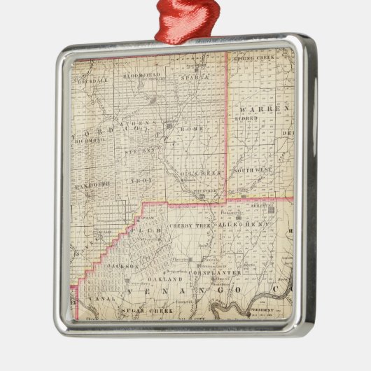 Kaart van de olieregio Pennsylvania Metalen Ornament (Links)