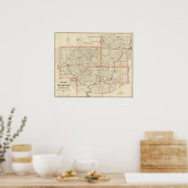 Kaart van de olieregio Pennsylvania Poster (Keuken)