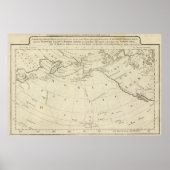 Kaart van de ontdekkingen van Cook en Clerke 2 Poster (Voorkant)