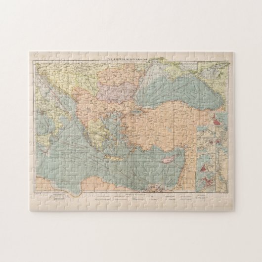  kaart van de oostelijke mediterrane havens legpuzzel (Horizontaal)