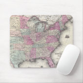  kaart van de oostelijke Verenigde Staten (1862) Muismat (Met muis)