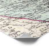  kaart van de oostelijke Verenigde Staten (1862) Poster (Hoek)