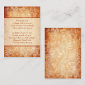 Kaart van de Oranje en ivoren Floral Reception Enc (Voorkant / Achterkant)