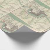  kaart van de oude burgeroorlog in New Orleans Cadeaupapier (Hoek)