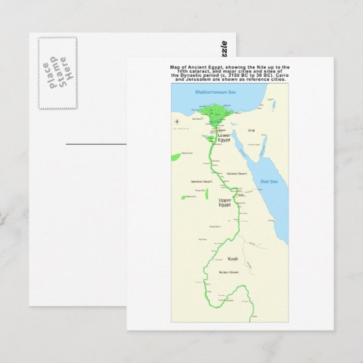 Kaart van de oude Egyptische Dynastische Periode (Voorkant / Achterkant)