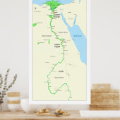 Kaart van de oude Egyptische Dynastische Periode Poster (Keuken)