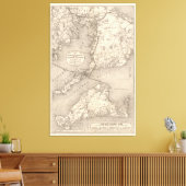  kaart van de oude kolonielijn van Kaapverdië (188 Canvas Afdruk (Insitu (Woonkamer))