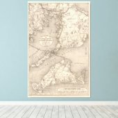  kaart van de oude kolonielijn van Kaapverdië (188 Canvas Afdruk (Insitu (Houten vloer))