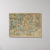 Kaart van de Oude Wereld "Carta Marina" Canvas Afdruk (Voorkant)