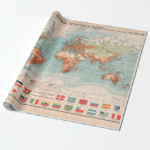 Kaart van de Oude Wereld Commerciële & Economische Cadeaupapier (Uitgerold)