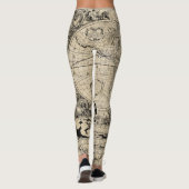  kaart van de oude wereld leggings (Achterkant)