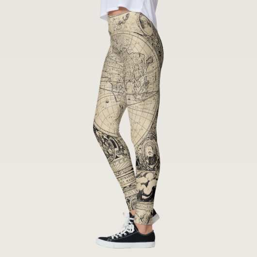  kaart van de oude wereld leggings (Links)