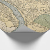  kaart van de PA van Pittsburgh (1891) Cadeaupapier (Hoek)