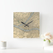  kaart van de PA van Pittsburgh (1891) Vierkante Klok (Huis)