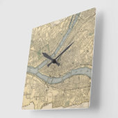  kaart van de PA van Pittsburgh (1891) Vierkante Klok (Hoek)