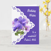 Kaart van de Pansy Flower Pastor's Wife Birthday (Gele Bloem)