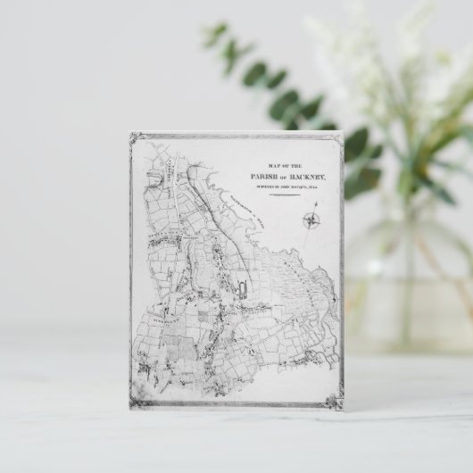 Kaart van de parochie van Hackney (Staand voorkant)