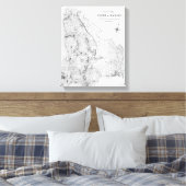 Kaart van de parochie van Hackney Canvas Afdruk (Insitu (Slaapkamer))