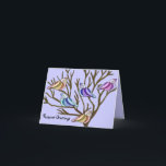 Kaart van de paschavogels<br><div class="desc">Grafische illustratie van vogels in een boom.</div>