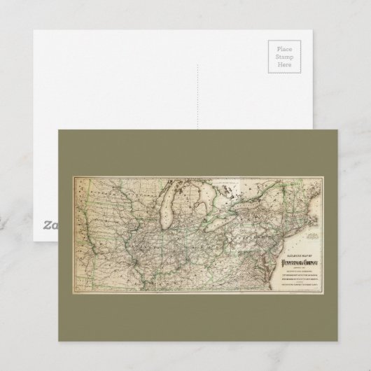 Kaart van de Pennsylvania Railroad (1871) (Voorkant / Achterkant)