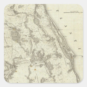 Kaart van de plaats van oorlog in Florida Vierkante Sticker