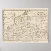 Kaart van de plaats van oorlog in Frankrijk 2 Poster (Voorkant)