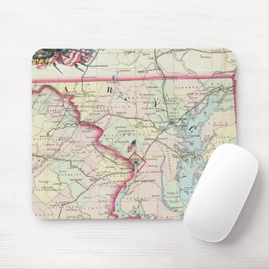 Kaart van de plaats van oorlog muismat (Met muis)