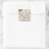 Kaart van de plaats van oorlog vierkante sticker (Tas)