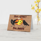 Kaart van de pompoen & de Vintage van Halloween (Gele Bloem)