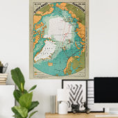 Kaart van de poolexpeditie van Fridtjof Nansen Poster (Thuiskantoor)