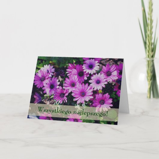 Kaart van de Poolse Bloemenverjaardag Sto Lat Afri (Voorkant)