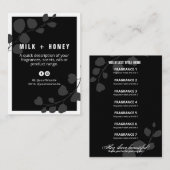 Kaart van de productlijst van bladzijden (zwart-wi visitekaartje (Voorkant / Achterkant)