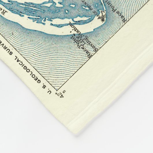 Kaart van de Provincetown Cape Cod Massachusetts Fleece Deken (Hoek)